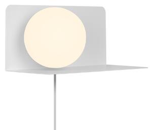 Nordlux 2312931001 Lilibeth, bílá nástěnná lampa s poličkou a vypínačem 1xE14, šířka 35cm