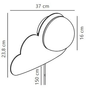 Nordlux 2312971001 Skyku, bílá nástěnná lampa obláček s vypínačem 1xE14, šířka 37cm