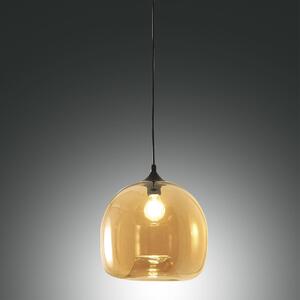 Fabas 3490-40-125 Maia, závěsné svítidlo z jantarového skla, 1x60W E27, prům. 31cm