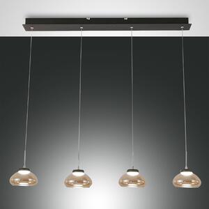 Fabas 3547-48-125 Arabella, závěsné svítidlo z ambrového skla na liště, 4x8W 3000K, délka 90cm