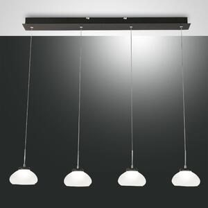 Fabas 3547-48-102 Arabella, závěsné svítidlo z bílého skla na liště, 4x8W 3000K, délka 90cm
