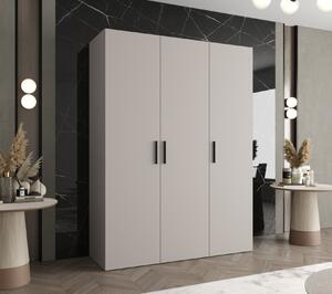 Prostorná šatní skříň HELMA 1 150 cm - kašmír / černé úchyty