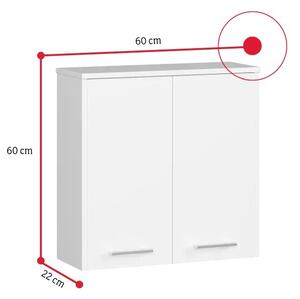 Závěsná koupelnová skříňka FIN W60, 60x60x22, bílá