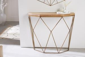 Přírodní dřevěný konzolový stolek Diamond