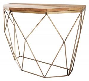 Přírodní dřevěný konzolový stolek Diamond