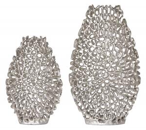 2 dílný set stříbrných váz Abstract Leaf
