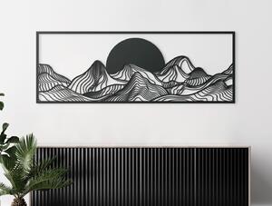 Drevko Široký obraz Západ slunce za horami