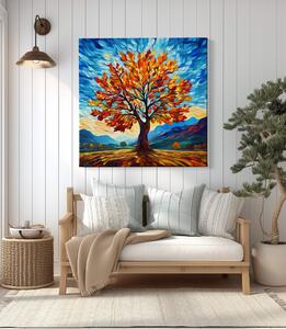Obraz na plátně - Strom života podzim na obzoru FeelHappy.cz Velikost obrazu: 40 x 40 cm