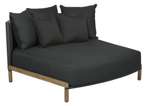 Mindo Denní postel Mindo 107, 155x150x76 cm, rám lakovaný hliník Dark Grey, teak, lankový výplet barva Beige Brown, venkovní látka barva Sooty