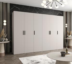 Prostorná šatní skříň HELMA 1 300 cm - kašmír / černé úchyty