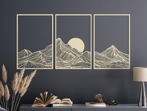 Drevko Vícedílný obraz Minimalistické hory při západu slunce