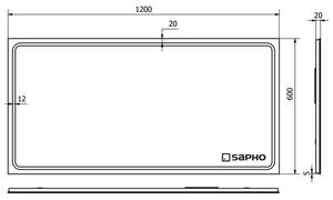 Sapho Gemini Zrcadlo 120x60 cm s LED osvětleným lemem, GM120