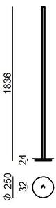 Linea Light 9815 Halfpipe_FL, bílá stojací lampa pro přímé a nepřímé osvětlení , 35W LED 3000K, výška 183cm