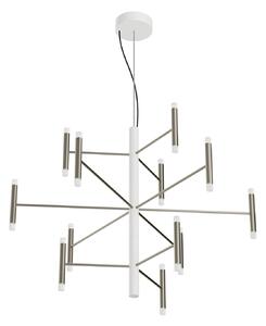 Linea Light 9755 Perla_P12, bílý moderní lustr, 59W LED 3000K DALI, 87x100cm