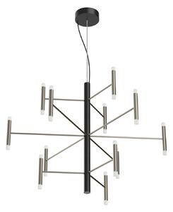 Linea Light 9756 Perla_P12, černý moderní lustr, 59W LED 3000K DALI, 87x100cm
