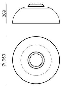 Stilnovo 8895 Demì, designové stropní svítidlo, 55W LED 2700K stmívatelné DALI, prům. 95cm