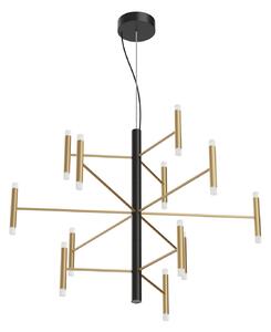 Linea Light 9758 Perla_P12, černo-zlatý moderní lustr, 59W LED 3000K DALI, 87x100cm