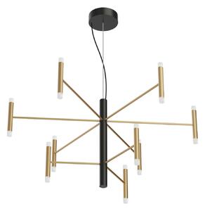 Linea Light 9753 Perla_P9, černo-zlatý moderní lustr, 40W LED 3000K DALI, 87x100cm