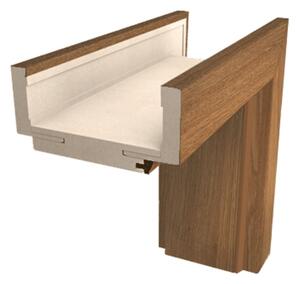 Obložková zárubeň Naturel 80 cm pro tloušťku stěny 14-16 cm ořech karamelový pravá O4OK80P