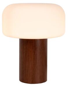 LUCIDE 10524/01/70 KENAN stolní lampička V270mm 1xE14 dřevo, opálová
