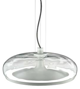 Leucos Aurelia S45 SS, závěsné svítidlo čiré sklo s vodním efektem/bílá, 11+14W LED 2700K stmívatelné, průměr 45cm