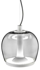 Leucos Aurelia S22 SS, závěsné svítidlo kouřové sklo/bílá, 11+5W LED 2700K stmívatelné, průměr 22,5cm