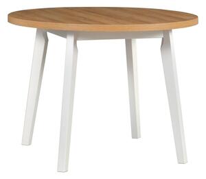 Jídelní stůl OSLO 3 + deska stolu bílá, podstava stolu grandson, nohy stolu ořech
