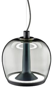 Leucos Aurelia S22 SS, závěsné svítidlo kouřové sklo/zbraňová ocel, 11+5W LED 2700K stmívatelné, průměr 22,5cm