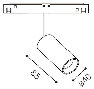 LED2 6094133 Mago II M, černý reflektor pro Mag track 48V, 10W 3000K, Ø4cm