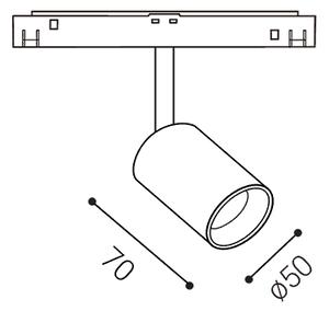LED2 6092133 Mayo, černý reflektor pro Mag track 48V, 10W 3000K, Ø5cm