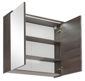 ViaDomo Via Domo - Koupelnová skříňka se zrcadlem Cosmo 2 - hnědá - 80x75x25 cm