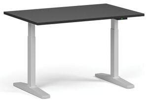 Výškově nastavitelný stůl, elektrický, 675-1325 mm, deska 1200x800 mm, bílá podnož, grafit