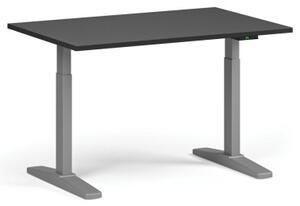 Výškově nastavitelný stůl, elektrický, 675-1325 mm, deska 1200x800 mm, šedá podnož, grafit