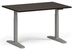 Výškově nastavitelný stůl ULIX, elektrický, 675-1325 mm, deska 1200x800 mm, šedá podnož, wenge