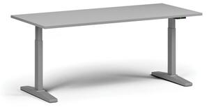 Výškově nastavitelný stůl, elektrický, 675-1325 mm, deska 1800x800 mm, šedá podnož, šedá