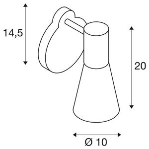 SLV 148540 Phelia, kónické nástěnné svítidlo 1xGU10 s vypínačem, černá, výška 20cm