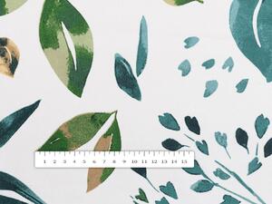 Biante Bavlněný čtvercový ubrus Sandra SA-434 Modro-zelené listy na bílém 50x50 cm