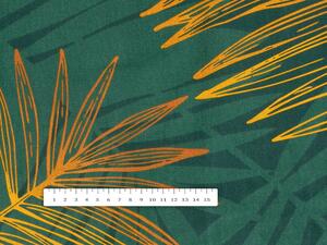 Biante Bavlněný čtvercový ubrus Sandra SA-433 Velké palmové listy na tmavě zeleném 50x50 cm