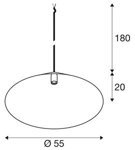 SLV 1008506 Magico 55, kónické závěsné svítidlo 1xE27, bílá, průměr 55cm