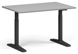 Výškově nastavitelný stůl ULIX, elektrický, 675-1325 mm, deska 1200x800 mm, černá podnož, šedá