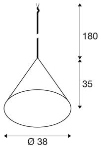 SLV 1008503 Magico 38, kónické závěsné svítidlo 1xE27, černá, průměr 38cm
