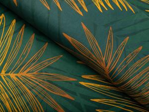 Biante Bavlněný obdélníkový ubrus Sandra SA-433 Velké palmové listy na tmavě zeleném 60x100 cm