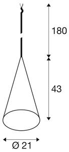 SLV 1008501 Magico 20, kónické závěsné svítidlo 1xE27, bílá, průměr 21cm