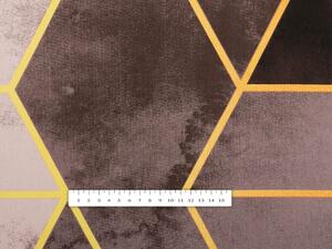 Biante Bavlněný závěs Sandra SA-436 Hexagony na hnědofialovém 150x140 cm
