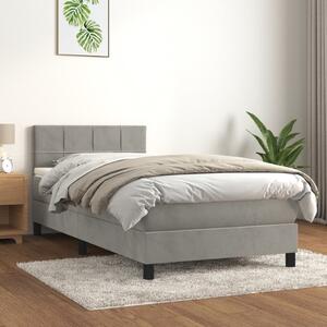 Box spring postel s matrací světle šedá 80 x 200 cm samet 3141269