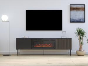 TV stolek/skříňka s krbem Kebrex 05, Barva:: černá / černá + ořech 5903211529078