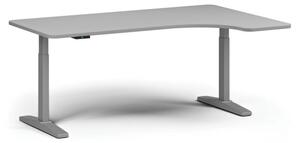 Výškově nastavitelný stůl, elektrický, 675-1325 mm, levý/pravý, deska 1800x1200 mm, šedá podnož, šedá