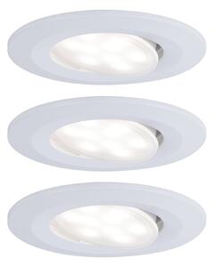 Paulmann 99931 Calla, set kulatých výklopných bodovek v matně bílé úpravě, 3x5,2W LED 4000K, stmívatelné, prům.9cm, IP65