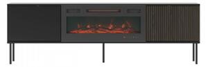 TV stolek/skříňka s krbem Kebrex 05, Barva:: černá / černá + ořech 5903211529078
