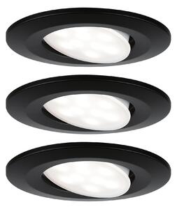 Paulmann 99991 Calla, set kulatých výklopných bodovek v matně černé úpravě, 3x5,2W LED 4000K, stmívatelné, prům.9cm, IP65